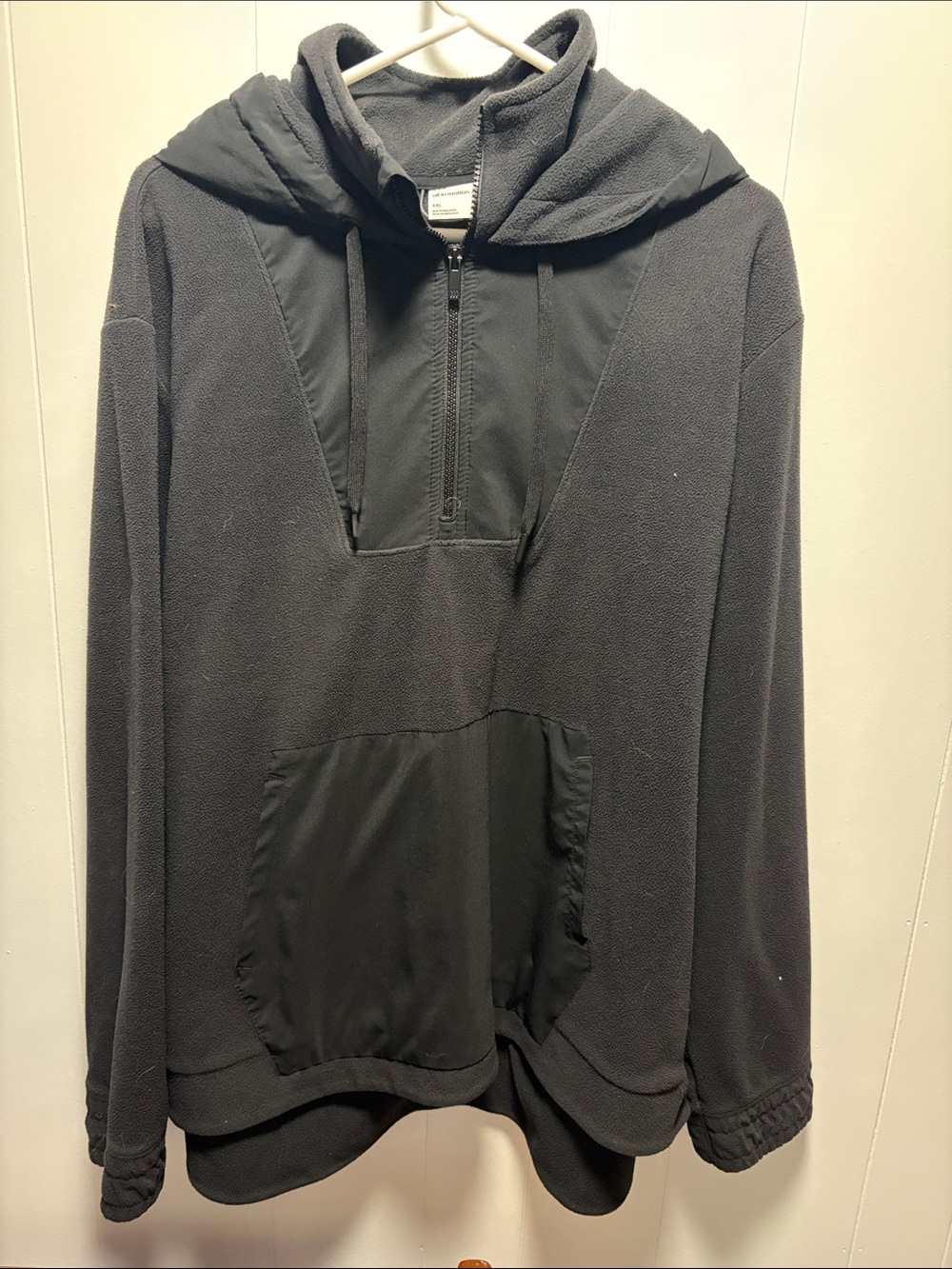 all in motion Black Half-Zip Fleece Hoodie